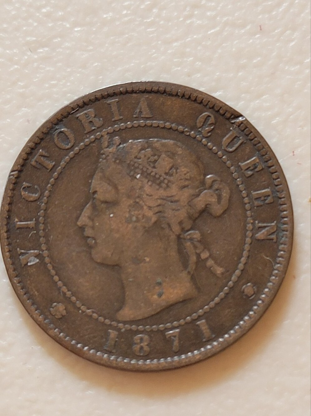 1871 Queen Victoria Prince Edward Island Bronze Cent Coin